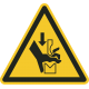 Aufkleber "Warnung vor Quetschgefahr der Hand in Abkantpresse"