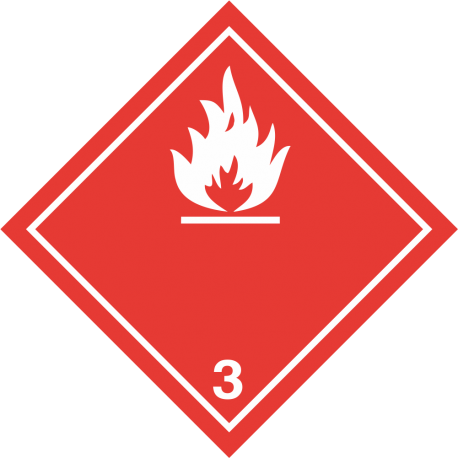 ADR 3 'Entzündliche Flüssigkeiten' Schilder (weiß )