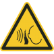 Aufkleber "Warnung vor unvermittelt auftretendem lauten Geräusch"