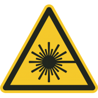 Schilder "Warnung vor Laserstrahlen"