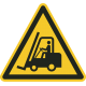 Schilder "Warnung vor Flurförderzeugen"