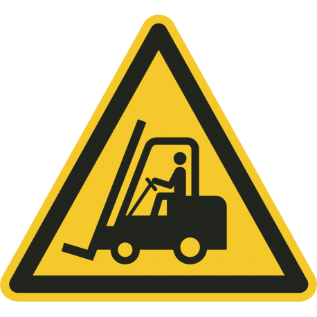 Schilder "Warnung vor Flurförderzeugen"