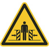 Schilder "Warnung vor Quetschgefahr"