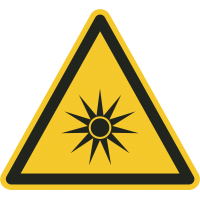Schilder 'Warnung vor optischer Strahlung'