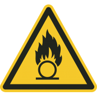 Schilder "Warnung vor brandfördernden Stoffen"