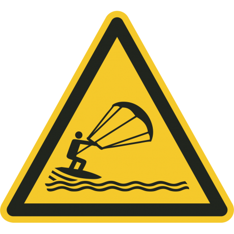 Aufkleber "Warnung vor Kitesurfern"