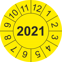 Prüfplaketten mit Jahreszahl (gelb)