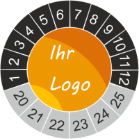 Prüfplaketten mit eigenem Logo (Anthrazit)