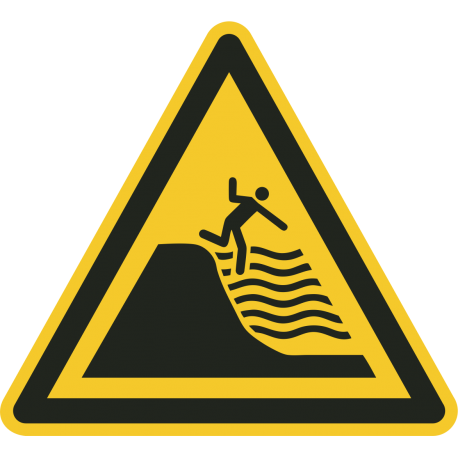 Aufkleber "Warnung vor steil abfallendem Strand"