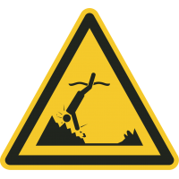 Schilder "Warnung vor Gegenständen unter Wasser"