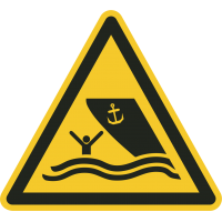 Schilder "Warnung vor Schiffsverkehr"