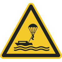 Schilder "Warnung vor Parasailing"