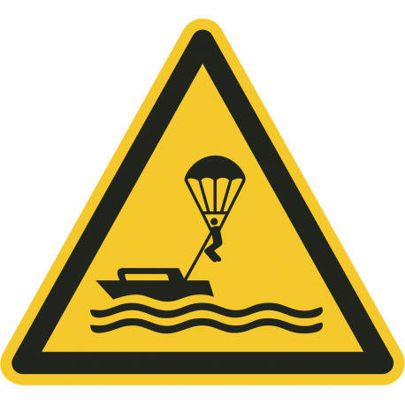 Schilder "Warnung vor Parasailing"