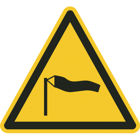 Schilder "Warnung vor starkem Wind"