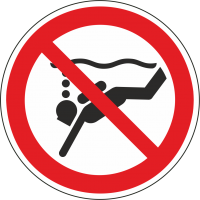 Schilder 'Geräte-Tauchen verboten'