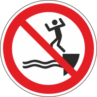 Schilder 'Ins Wasser springen verboten'
