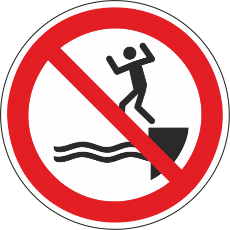 Schilder "Ins Wasser springen verboten"