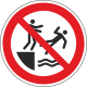 Schilder "Ins Wasser stoßen verboten"
