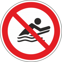 Schilder 'Bodyboarden verboten'