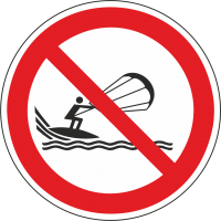 Schilder 'Kitesurfen verboten'