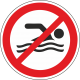 Aufkleber "Schwimmen verboten"