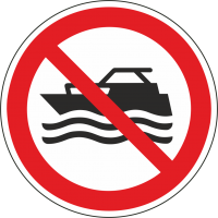 Aufkleber "Maschinenbetriebene Boote verboten"