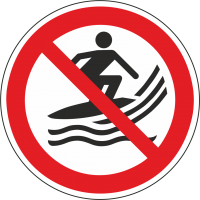 Aufkleber 'Surfen verboten'
