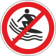 Aufkleber "Surfen verboten"
