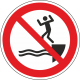 Aufkleber "Ins Wasser springen verboten"