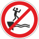 Aufkleber "Ins Wasser springen verboten"