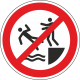 Aufkleber "Ins Wasser stoßen verboten"
