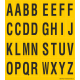 Buchstabenaufkleber, Gelb - Schwarz, Alphabet
