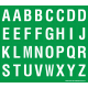 Buchstabenaufkleber, Grün - Weiß, Alphabet