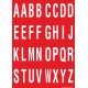 Buchstabenaufkleber, Rot - Weiß, Alphabet