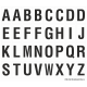 Buchstabenaufkleber, Weiß - Schwarz, Alphabet