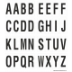 Buchstabenaufkleber, Weiß - Schwarz, Alphabet