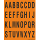 Buchstabenaufkleber, Orange - Schwarz, Alphabet