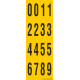 Buchstabenaufkleber, Gelb - Schwarz, Ziffern 0-5 + 0-9