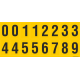 Buchstabenaufkleber, Gelb - Schwarz, Ziffern 0-5 + 0-9