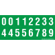 Buchstabenaufkleber, Grün - Weiß 0-5 + 0-9
