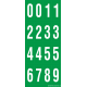 Buchstabenaufkleber, Grün - Weiß 0-5 + 0-9