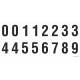 Buchstabenaufkleber, Weiß - Schwarz 0-5 + 0-9