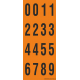 Buchstabenaufkleber, Orange - Schwarz 0-5 + 0-9
