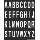 Buchstabenaufkleber, Schwarz - Weiß, Alphabet