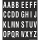 Buchstabenaufkleber, Schwarz - Weiß, Alphabet