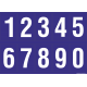 Buchstabenaufkleber, Blau - Weiß, Ziffern 0-9