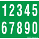 Buchstabenaufkleber, Grün - Weiß, Ziffern 0-9