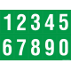 Buchstabenaufkleber, Grün - Weiß, Ziffern 0-9