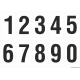 Buchstabenaufkleber, Weiß - Schwarz, Ziffern 0-9