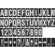Buchstabenaufkleber, Schwarz - Weiß, identischer Buchstabe